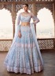 Adorable Sky Blue Lehenga Choli For Bride